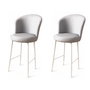 Hanah Home Uras Juego de 2 Taburetes de Bar Gris y Blanco
